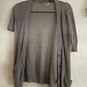 Mossimo Gray Short Sleeve Cardigan Medium